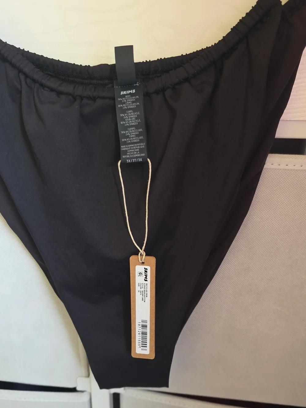 SKIMS Black High-Rise Bikini Bottom